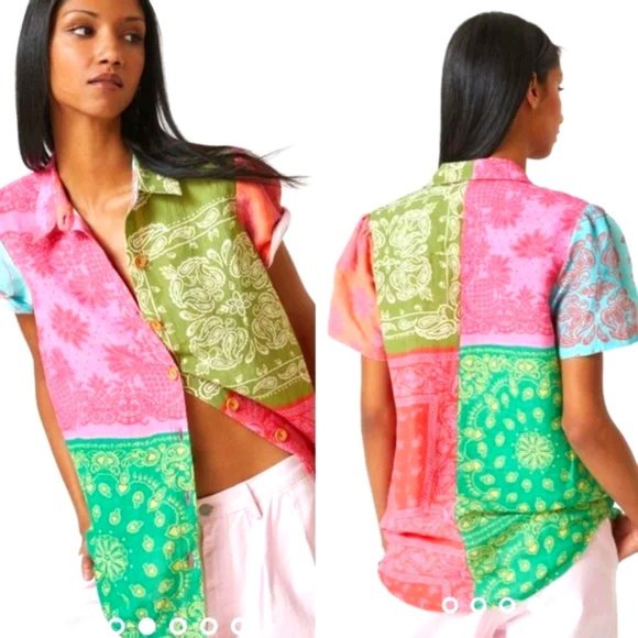 FARM Rio Tops - FARM Rio x Anthropologie Printed Surf Shirt